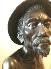 Balinese Wood Fisherman Statue 36” Tall by Mas Bali Wood Carving Artist picture