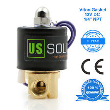 U.S. Solid Electric Solenoid Valve 1/4 inch Brass 12V DC picture