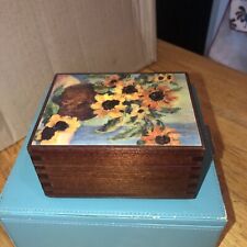 American Sun Flowers Music Box Trinket Box - Plays “Somewhere Out There” picture