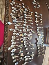 Vintage Lot of 73 Souvenir Spoons Silver Plate Enameled Charms Around the World picture