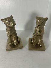 Set of 2 Opalhouse Leopard Cheetah Bookends Sculpture Opal House gold brass look picture