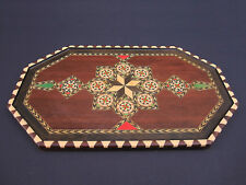 Vintage Middle Eastern Sadeli Inlay Micro Mosaic Wood Tray 15 3/4