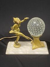 Circa 1920/1930s Art Deco Lamp with Marble Base and Original Globe picture