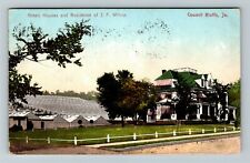 Council Bluffs IA- Iowa, Green House and Residence Wilcox Vintage c1909 Postcard picture