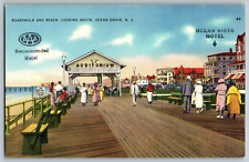 Ocean Grove, NJ - Boardwalk & Beach, Ocean Vista Hotel - Vintage Postcards picture