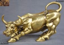 China Feng Shui Brass copper Stock Market Wall Street Ox Bovine Oxen Bull statue picture