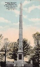 Indiana Lafayette Battle Tippecanoe Civil War Soldiers Monument Vtg Postcard B1 picture