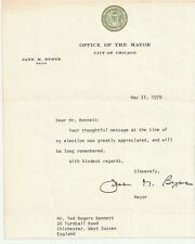 Jane M Byrne Mayor of the City of Chicago Signed Letter/Envelope October 1979 picture