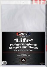 Pack /100 BCW Life Magazine Size Poly Bags - 11 1/8 x 14 1/8 - Acid Free sleeves picture