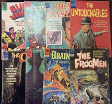 Dell Comic Lot 8 Books The Untouchables FrogMen Brain Boy The Cat Ben Casey 1959 picture