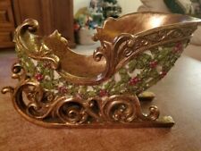 Touch of Class Winterberry Sleigh Tabletop Accent Red Christmas Table Sculpture  picture