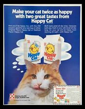1984 Purina Happy Cat Seafood & Meaty Cat Food Circular Coupon Advertisement picture
