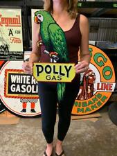 Antique Vintage Old Style Sign Polly Parrot Gas Made in USA picture