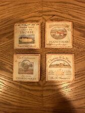 FUNNY WINE COASTERS - 4x4 Tumbled Marble - Screencraft Tileworks - Set of 4 picture