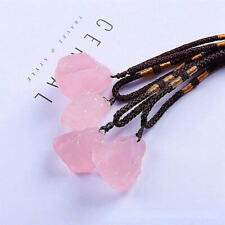 Natural Rose Quartz Crystal Pendant Necklace Raw Rough Stone Charms Healing Gift picture