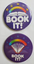 Two Pizza Hut Book It Button Pins 1985 and 1988 picture
