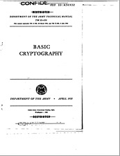 192 Page 1950 Declassified BASIC CRYPTOGRAPHY TM 32-220 Technical Manual on CD picture