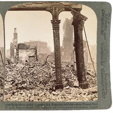 San Francisco Earthquake Ruins Stereoview 1906 St Francis Hotel Fire Photo B1860 picture