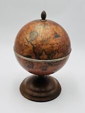 Vintage Italian Olde World Globe Ice Bucket - Map Vibe For Bar, Desk Or Tabletop picture
