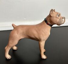 Vintage Porcelain Boxer Dog Figurine Statue Crystal Collar Japan picture