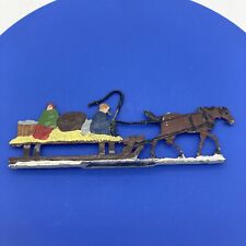 Hans Heinrichsen Horse Drawn Sleigh Flat lead Figure Hand Painted Man Lady Sled picture