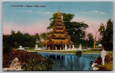 Calcutta Pagoda Eden Garden Vintage Divided Back Postcard picture