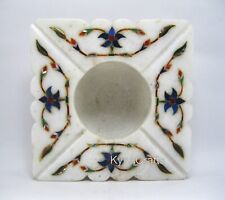 4.5 Inches Pietra Dura Art Decorative Holder Marble Ashtray with Luxurious Look picture