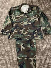 Military BDU Cargo Pants Shirt Set Large Short  Woodland Camo  Summer Tactical picture