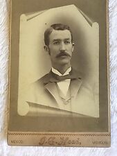  1890-99 Mourning Cabinet Card Photo A Passing Curled Edge Page Has Been Turned picture