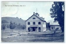 1910 New York State Fish Hatchery Exterior Building Field Bath New York Postcard picture
