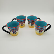 4 Euro Ceramica Hand Painted Zanzibar Collection Mugs picture