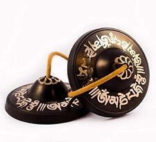 Meditation Mantra Etching Bronze Tingsha Cymbal-Hand Tuned & Crafted in Nepal picture