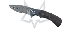 Fox Knives 40th Ann. F2017D Blue Titanium Carbon Fiber Damasteel Pocket Knife picture