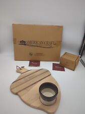 Longaberger Acorn Cheese Board & Crock American Craft Traditions  Walnut picture