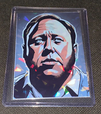 Alex Jones Custom Refractor Holographic Trading Card in top loader picture
