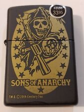 ZIPPO 80942 - SONS OF ANARCHY REAPER LOGO on BLACK MATTE Lighter - NOV 2020 🆕🎁 picture