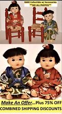 Vintage Asian Dolls Gift Set RARE Boy Girl Twins Japanese Children Pair Doll Vtg picture