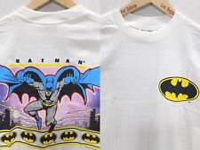 Vtg 80s Batman T Shirt S White Double Sided Deadstock 1980s 90s DC Comics NOS picture