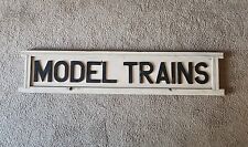 Large Antique Double Sided Wooden Sign Model Train Railroad Collector 47x10