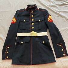 Genuine USMC U.S. Marine Corps Dress Blues Jacket Top With LCPL Patch picture
