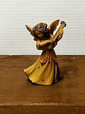 Vintage 3-1/2” ANRI Hand Carved Painted Wood Angel Nativity Musician Italy picture