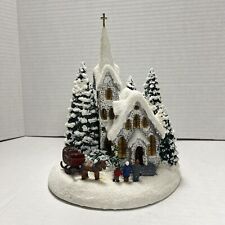 Thomas Kinkade Lighted Christmas Village Winter Mountain Chapel picture