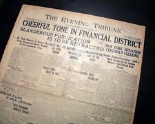 THE BANK PANIC of 1907 Wall Street Stock Market Financial Decline 1907 Newspaper picture