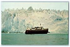 c1960's The Chilkat Ferry At The Face Of Columbia Glacier Alaska AK Ice Postcard picture