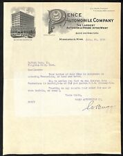 Pence Automobile Co. Buick Minneapolis 1910 Letterhead Buford* re: Penceoline picture