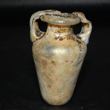 Intact Ancient Roman Glass Bottle Amphora with two Handles Circa 3rd century CE picture