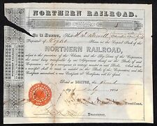 1850 Boston, MA Northern Railroad Stock Certificate No. 7795 for 8 Shares picture
