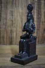 Statue of Egyptian Goddess Isis Breastfeeding Baby Horus black made in Egypt picture
