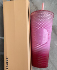 New Starbucks Gradient Pink Diamond Studded Cup Venti Tumbler 24oz Cool Gift picture