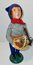 Byers' Choice 2003  Victorian Boy with Basket and Bird in it.  USA Cap Scarf picture
